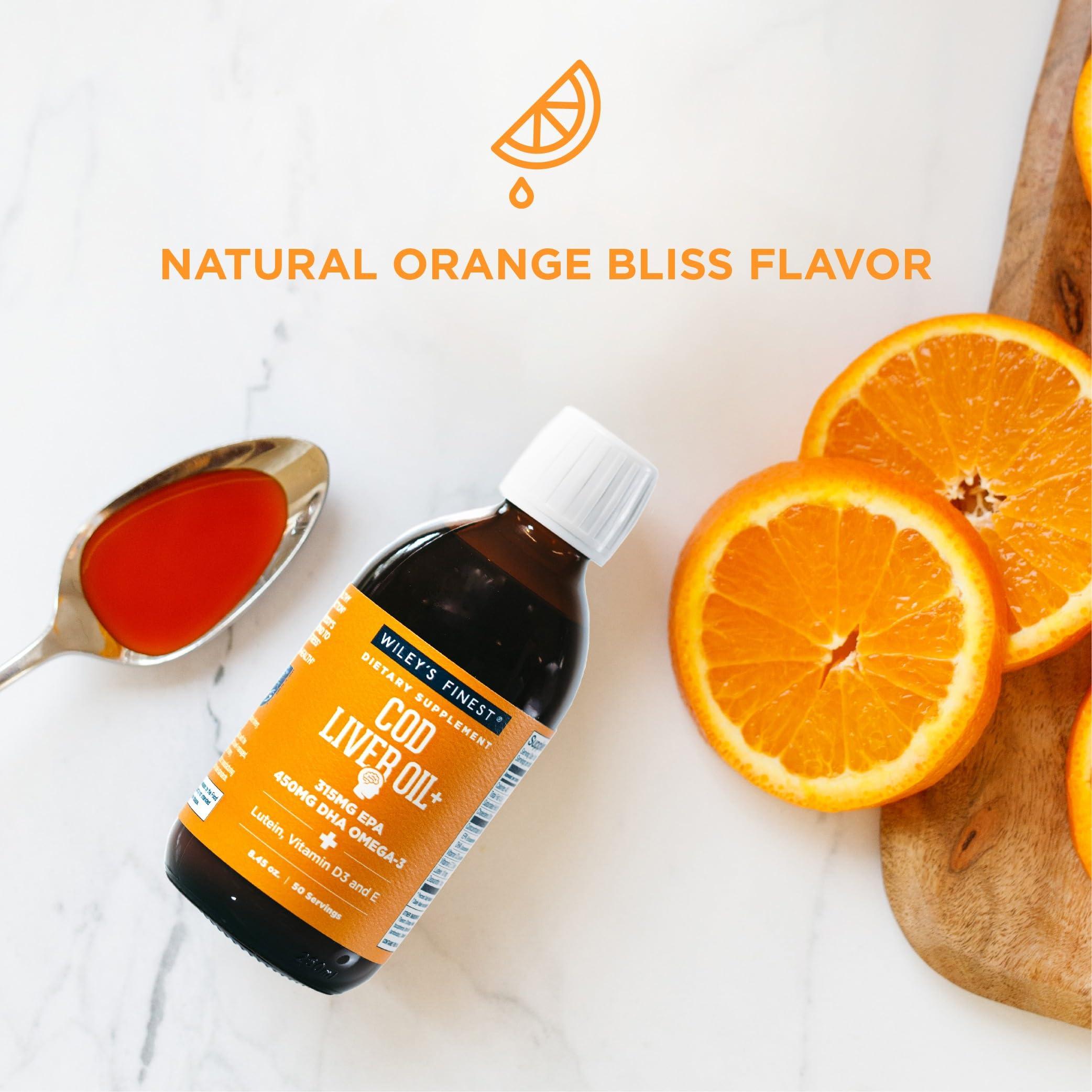 Wiley's Finest Wiley's Finest Wild Alaskan Fish Oil Cod Liver Oil - Orange Flavored Omega-3 Fish Oil Supplement - 755mg Omega-3s - 8.45 Oz (50 Servings)