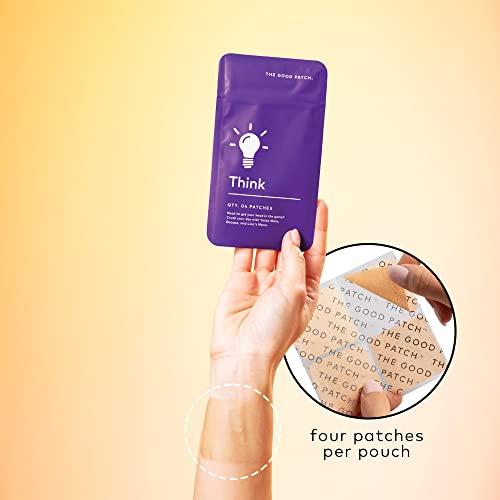 The Good Patch The Good Patch Think Patch, Natural Patch with Caffeine, Yerba Mate, Bacop, Lion\'s Mane, Plant Powered Wearable Wellness, Focus Patches, Sustained Release (16 Total Patches)