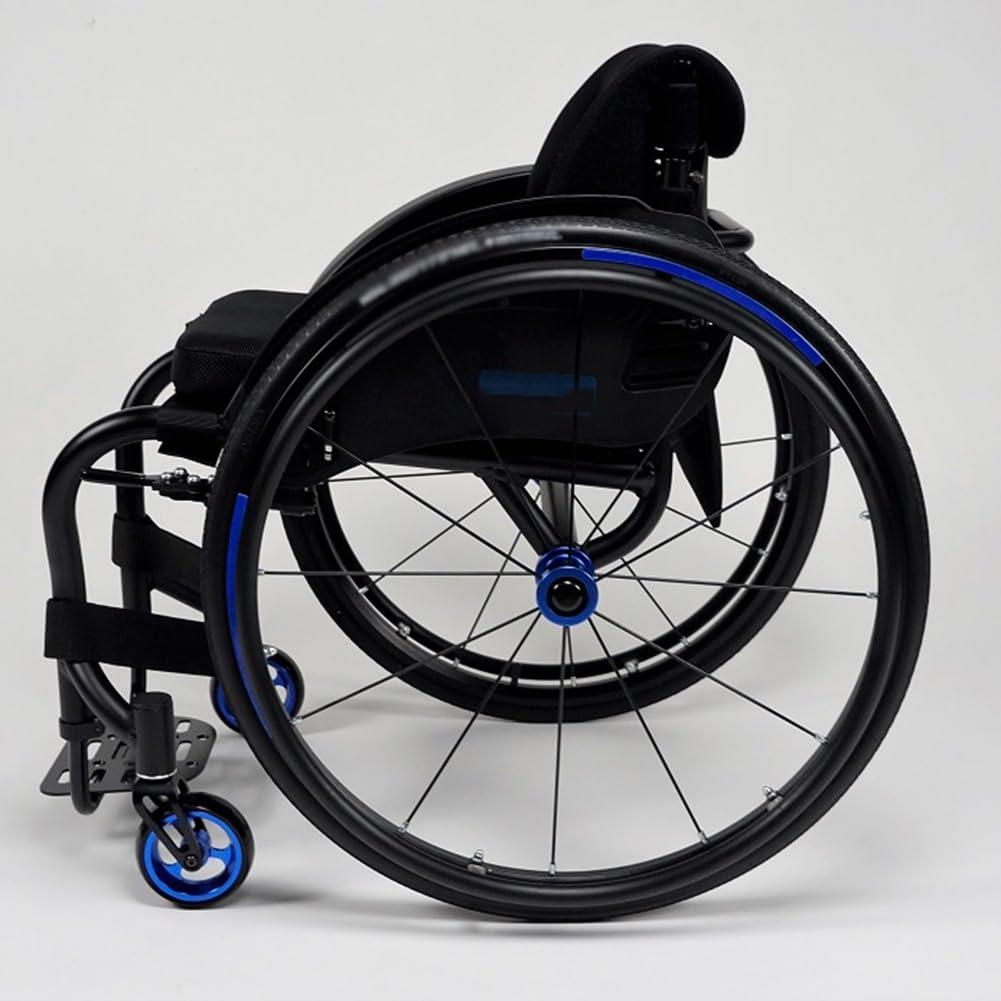WHH HOME 2Pcs Wheelchair Casters,5 inch Wheelchair Front Wheels Replacement, Wheelchair Replacement Wheels w/Solid Tires & Aluminum Hubs, Blue