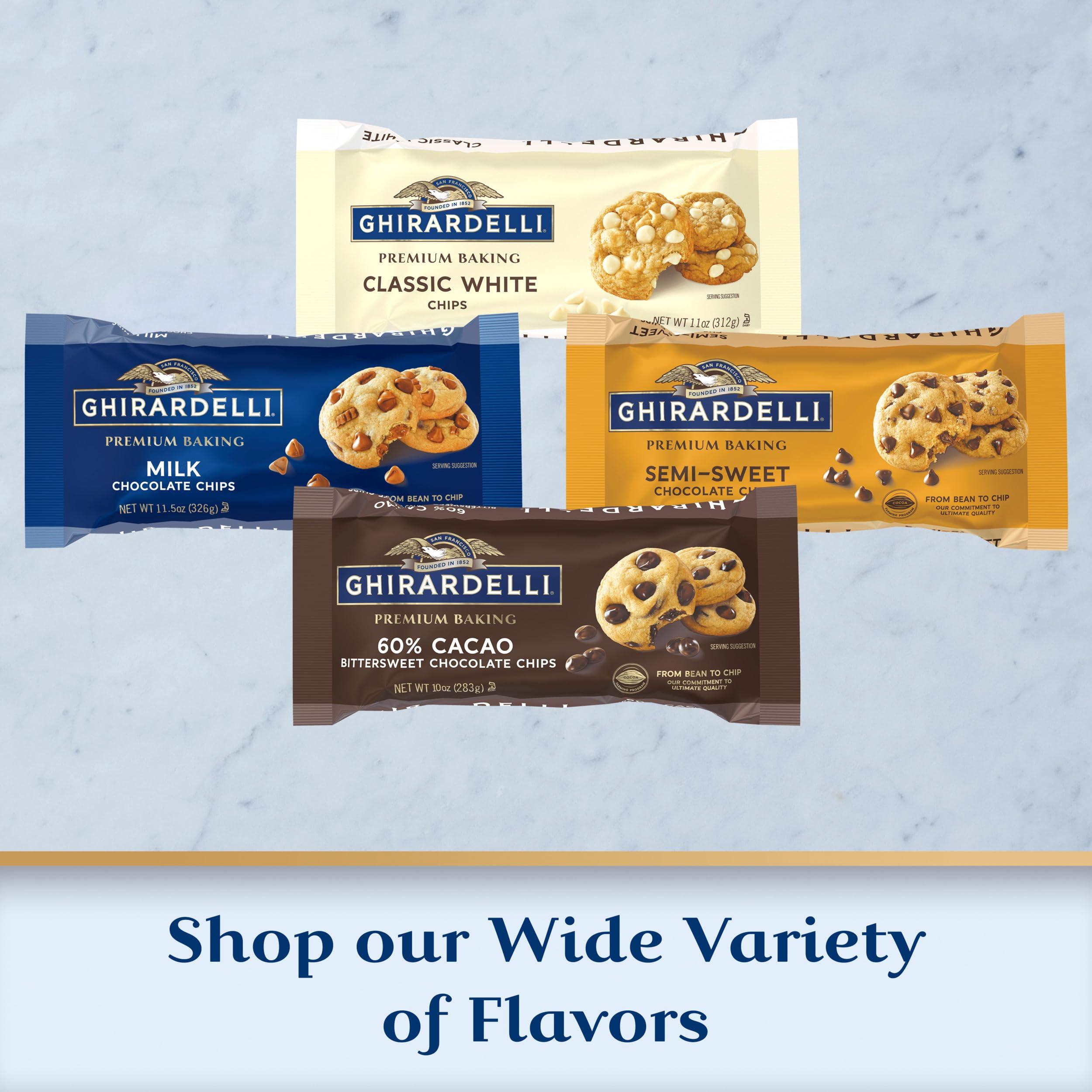Ghirardelli Chocolate Company GHIRARDELLI No Sugar Added Dark Chocolate Chips for Baking, Premium Baking Chips, 8 OZ Bag