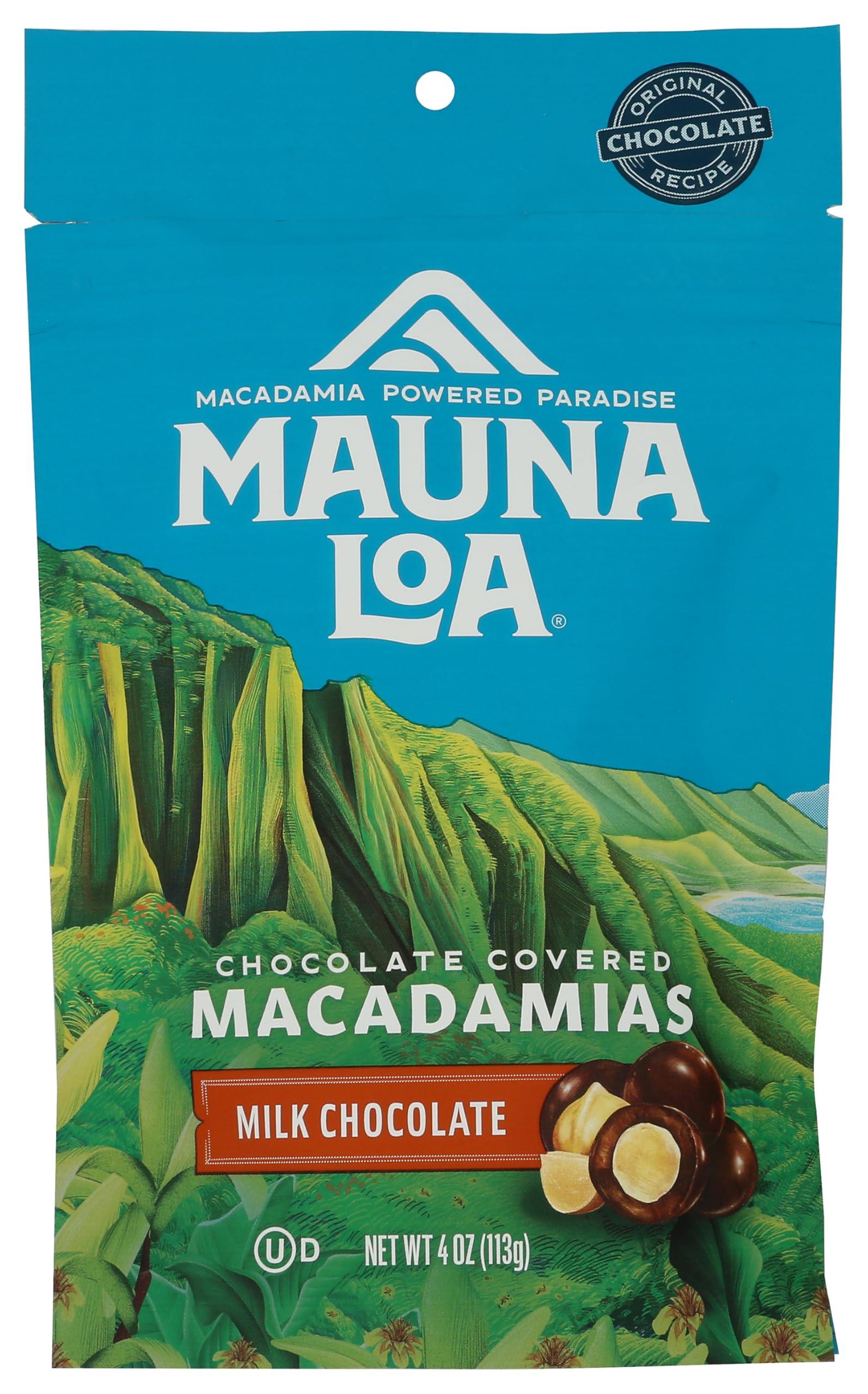 Mauna Loa Mauna Loa Premium Chocolate Covered Macadamia Nuts, Milk Chocolate, 4 Oz Bag (Pack of 1)