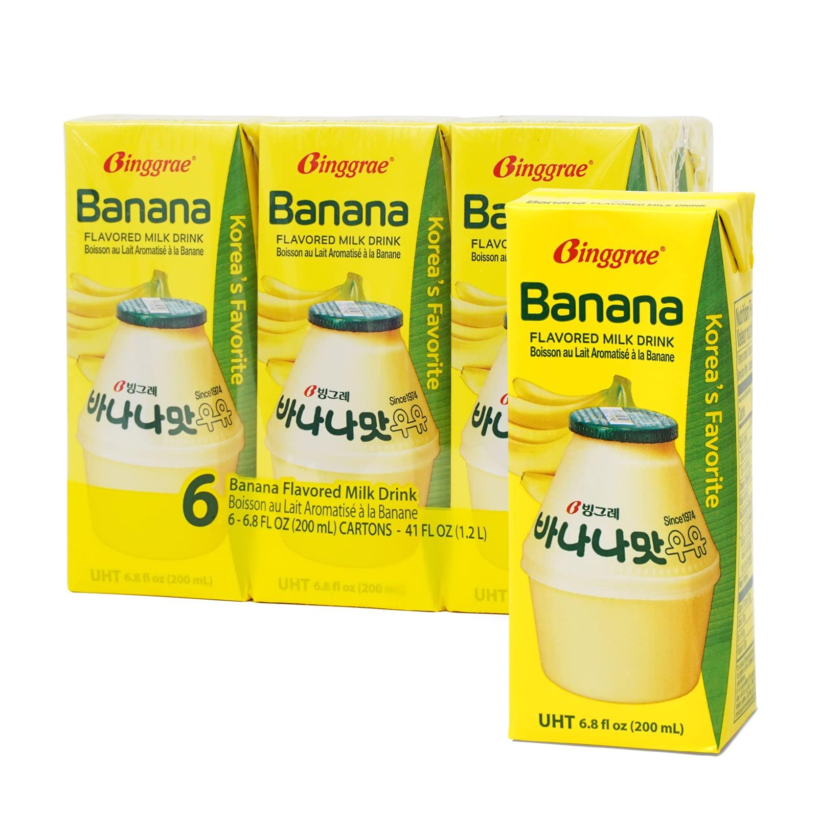 Binggrae Binggrae Banana Flavored Milk [Koreas No 1 Classic & Original Banana Milk] - Sweet, Smooth & Creamy Texture (Pack of 6)