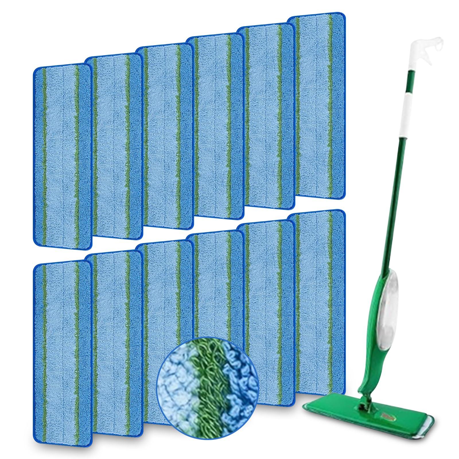 Hyphen-X 12 Pack Cleaning Mop Pads Replacement Part for Libman Freedom Spray Mop, Washable and Reusable Microfiber Spray Mop Replacement Head Reusable Wet Floor Cleaning Mop Pads