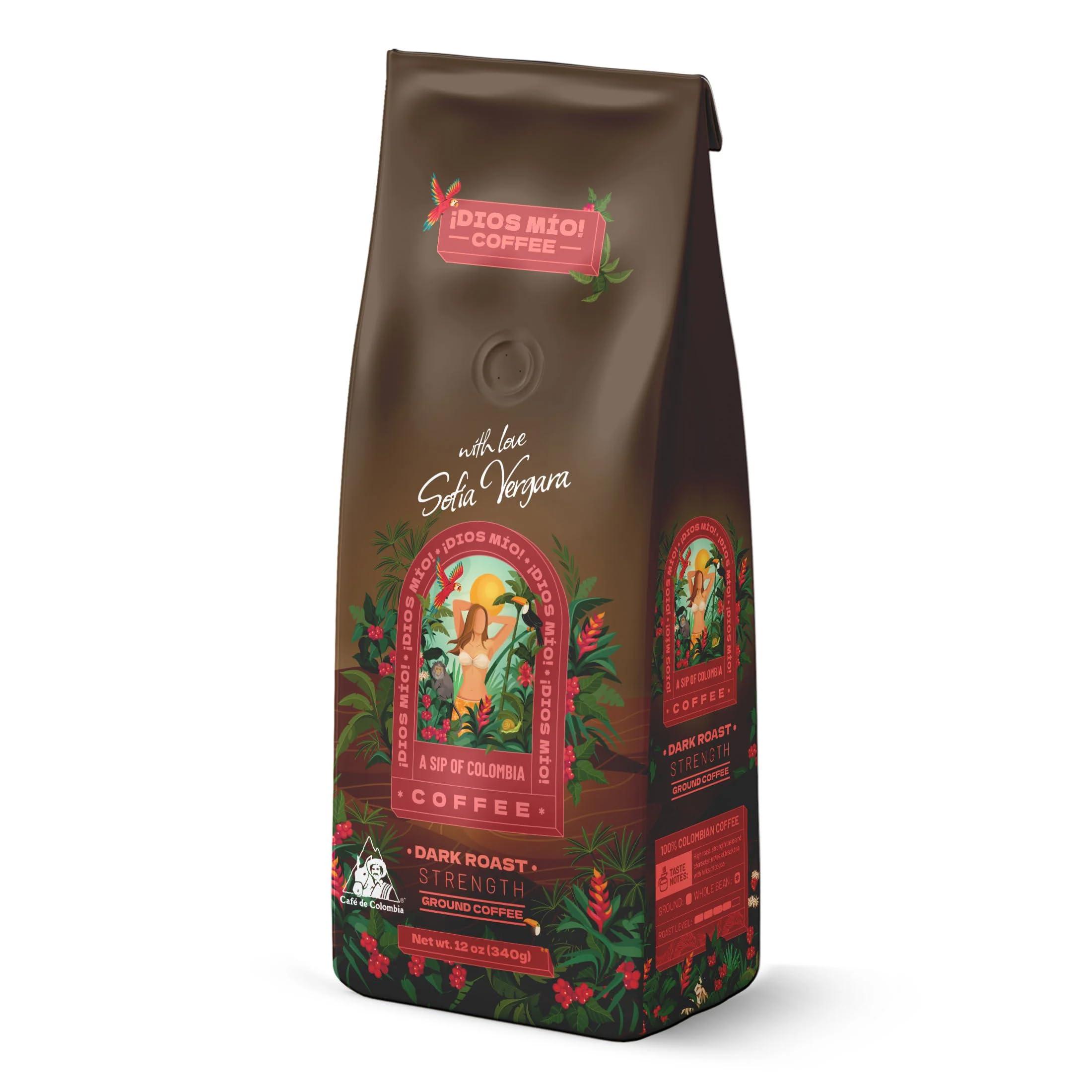 Dios Mio Dios Mio Coffee by Sofia Vergara | 100% Colombian Premium Ground Coffee | Strength, Dark Roast/Bags | Rich, Smooth Flavor | Fair Trade Coffee Beans | Empower Women Coffee Growers