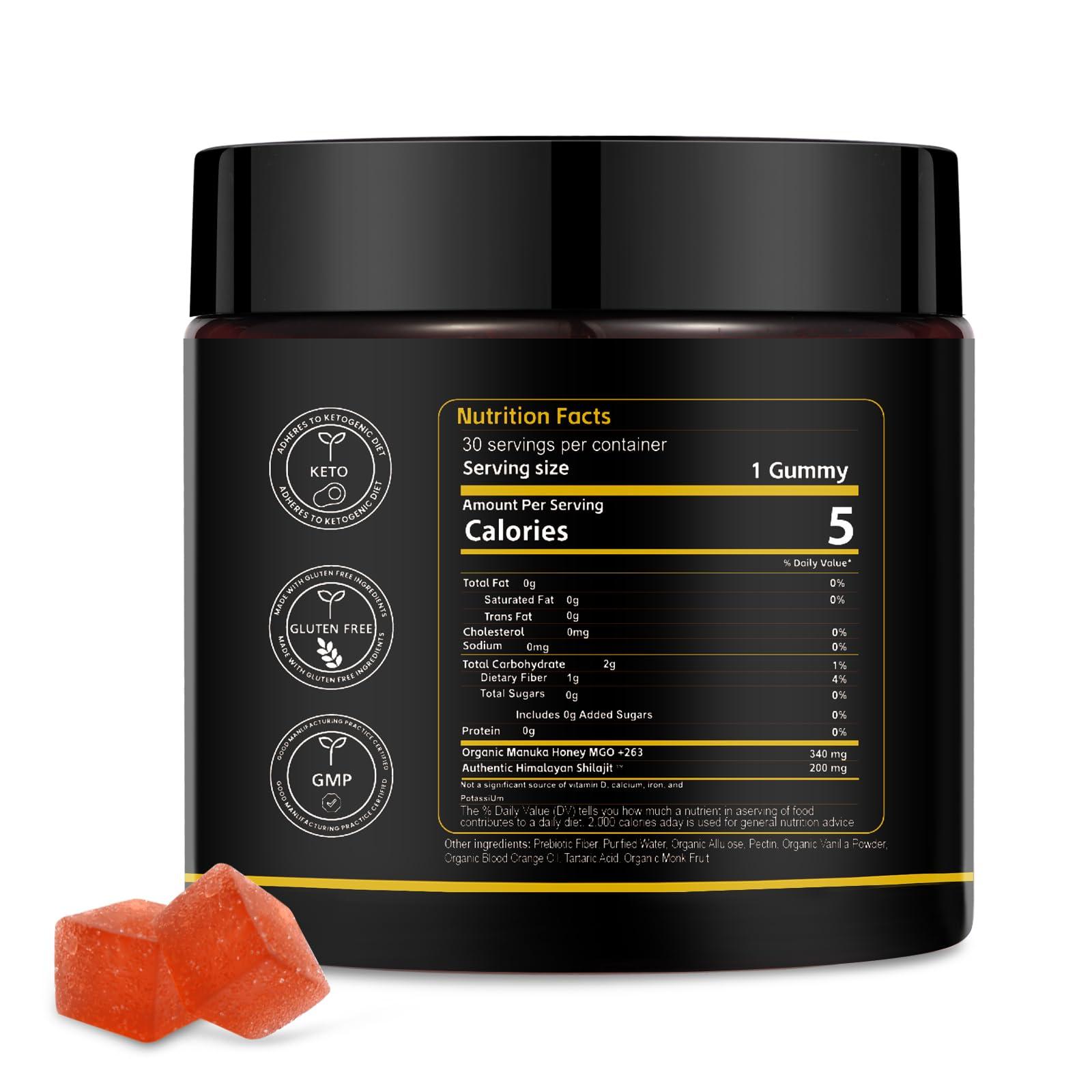 Civavo Natural Himalayan Shilajit Gummies, Organic Natural Shilajit Gummies for Men & Women, Supports Natural Energy and Strength, 30 Count