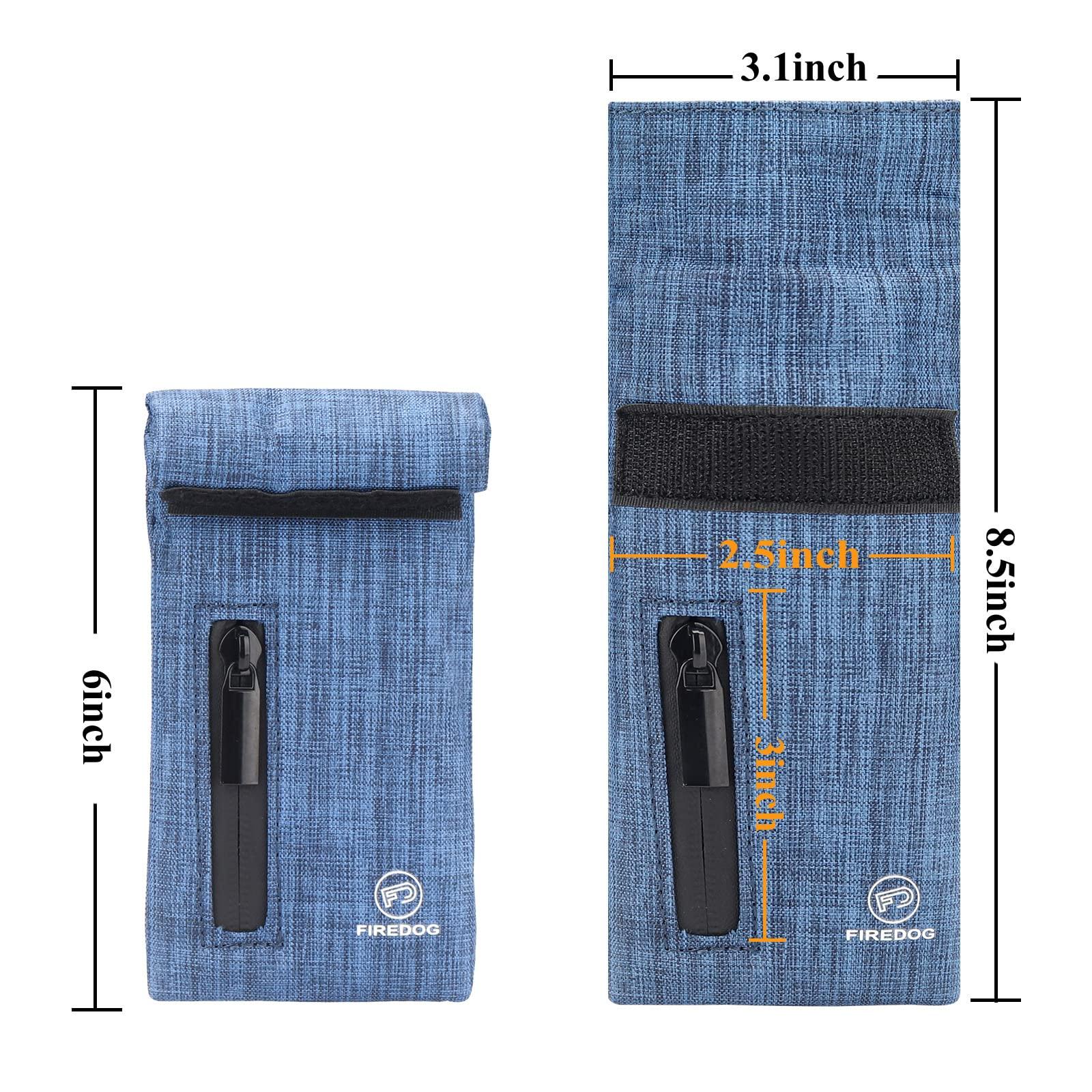 FIREDOG FIREDOG Smell Proof Bags, Fabric Odor Proof Bag for Dog Tested 3\"x6\" Small Stash Travel Storage Pouch(Blue)