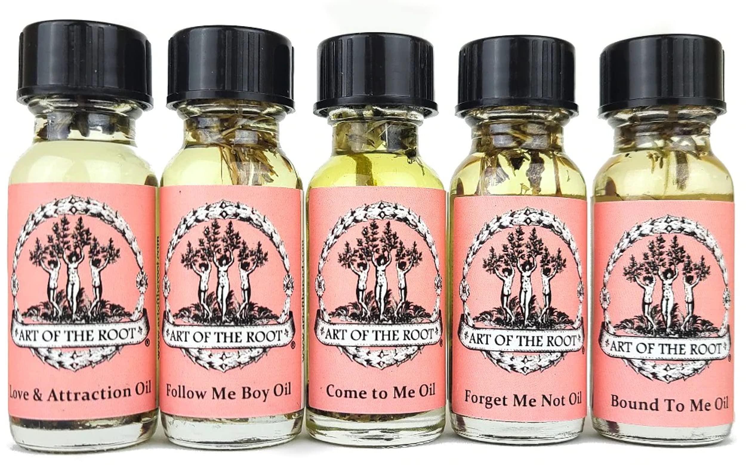 Art of the Root Love 5 Oil Set |Includes Come to Me, Attraction, Follow Me Boy, Bound to Me, Forget Me Not | Wiccan Pagan Hoodoo Conjure Magick