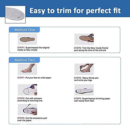 LLIMUE LLIMUE 2 Pieces EVA Orthopedic Insoles Orthotics Flat Foot Health Sole Pad for Shoes Insert Arch Support Pad,Black,M