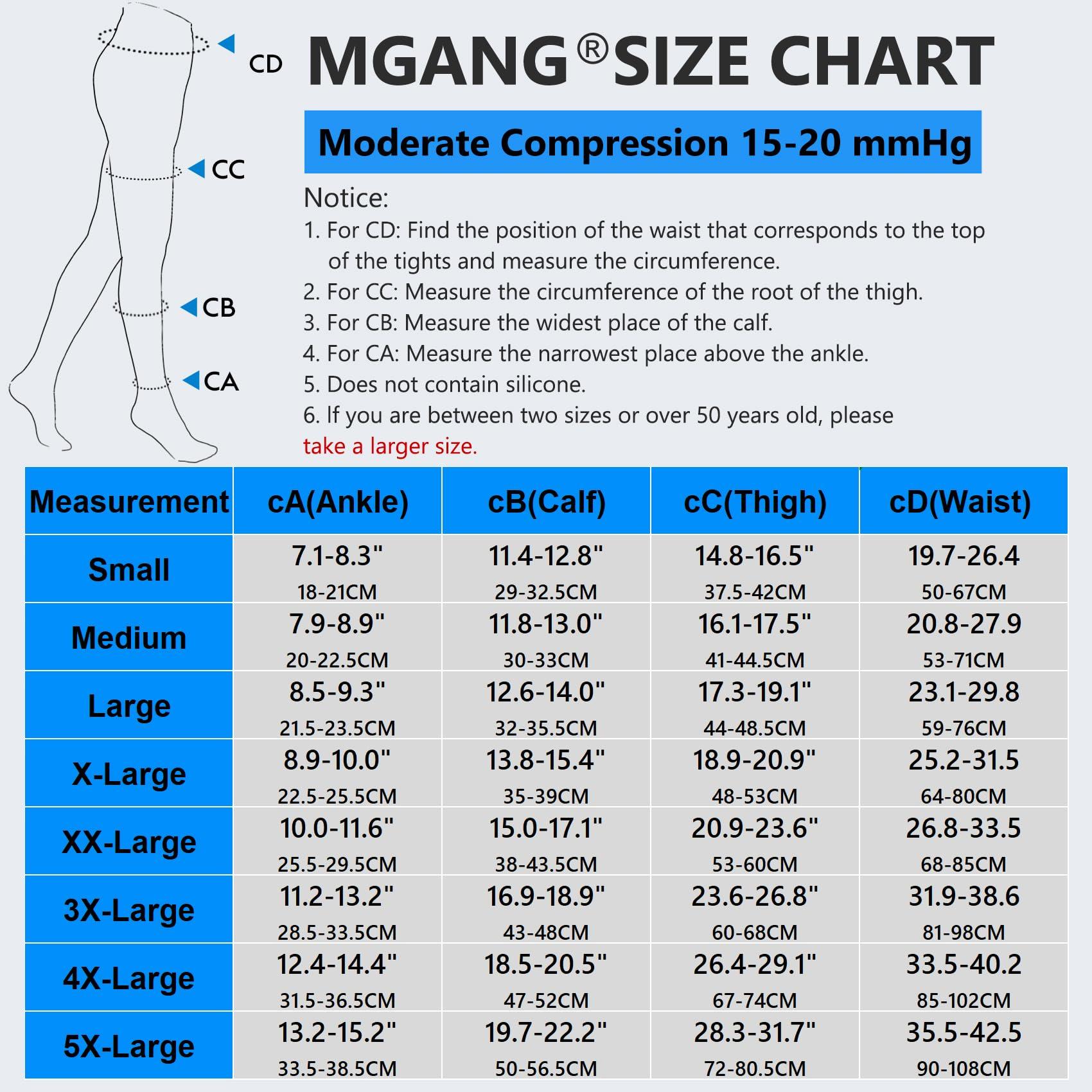 MGANG MGANG Medical Compression Pantyhose for Women & Men, 15-20mmHg Graduated Compression Support Tights, Open Toe, Opaque Waist High Compression Stockings for Edema, Varicose Veins, Flight, Navy Blue XL