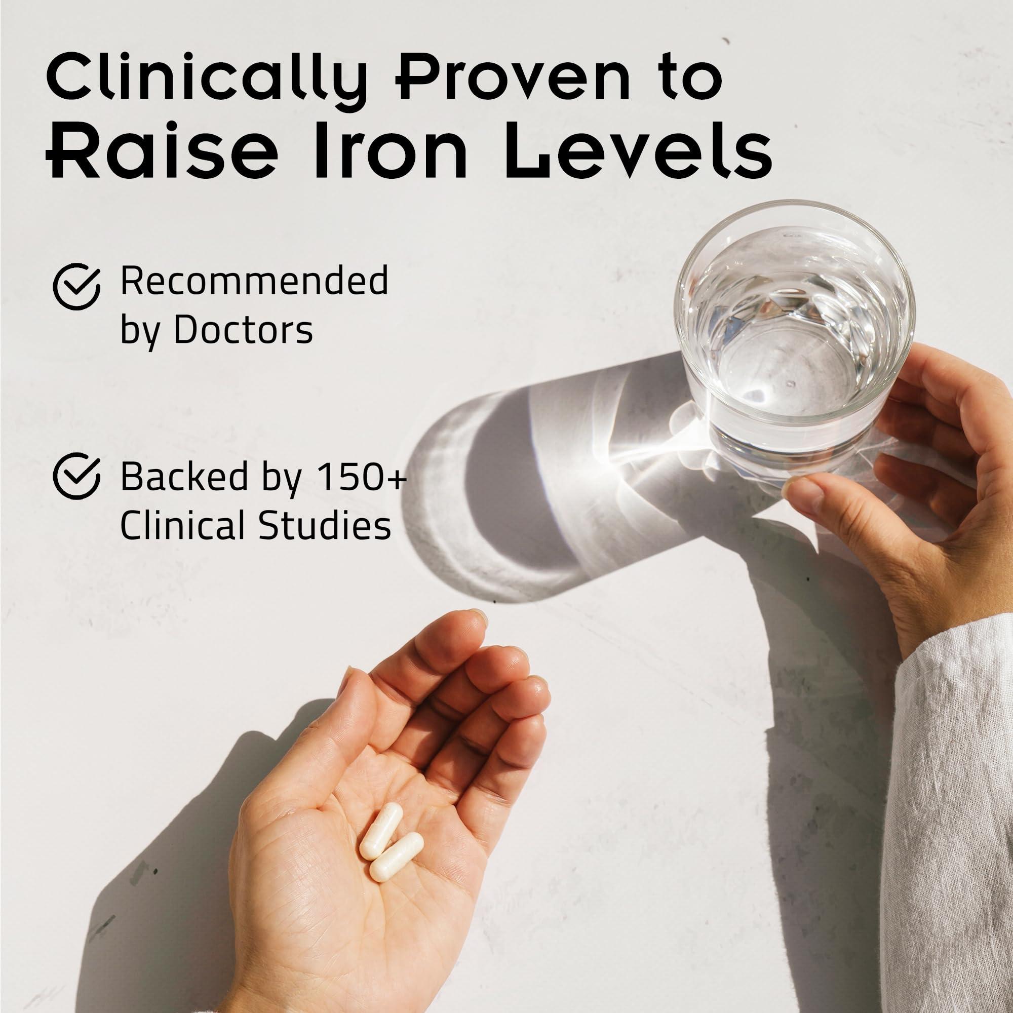 PHARMANUTRA SpA SiderAL Forte Iron Supplement and Vitamin C for Women and Men - Premium Iron Supplement for Iron Deficiency and Anemia Support - High Absorption - Gentle on the Stomach - Non-Constipating - 30 Caps