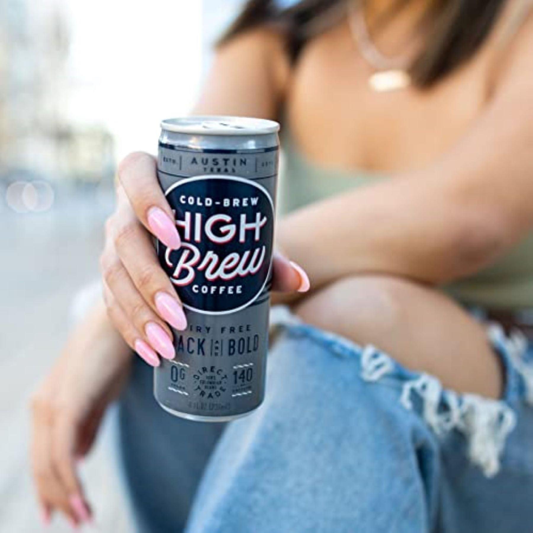 High Brew Coffee High Brew Black & Bold Cold Brew Coffee, Caffeinated, Dairy Free, 8 Ounces (Pack Of 12)