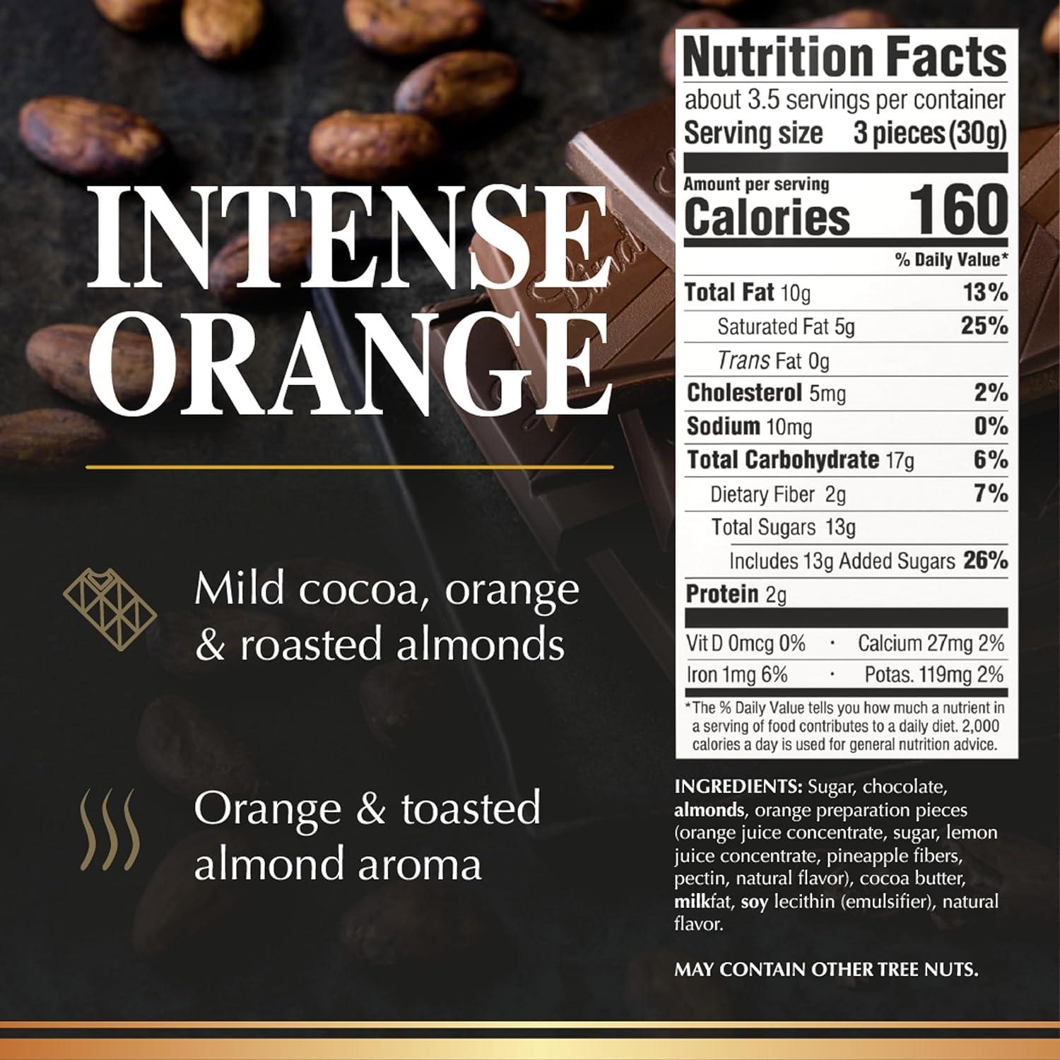 JCLER JCLER Intense Orange Dark Chocolate Bar - Chocolate Candy for Christmas and Holidays 3.5 oz. (4 Pack)