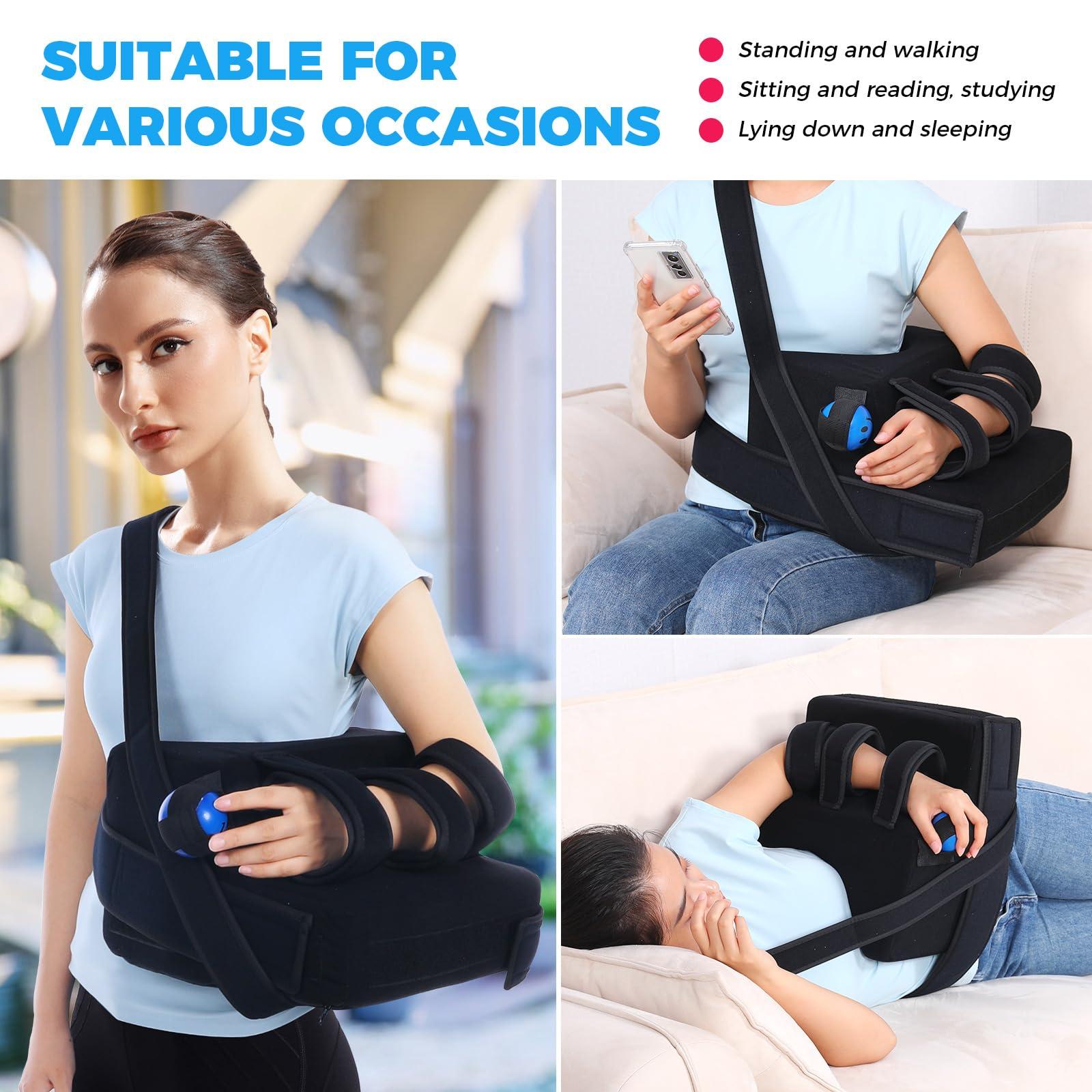 Beuuatm Beuuatm Shoulder Abduction Sling - Arm Sling for Shoulder Injury - Pain Relief Arm Pillow for Rotator Cuff, Sublexion, Surgery, Dislocated, Broken Arm, Arm Sling Shoulder Immobilizer (Left)