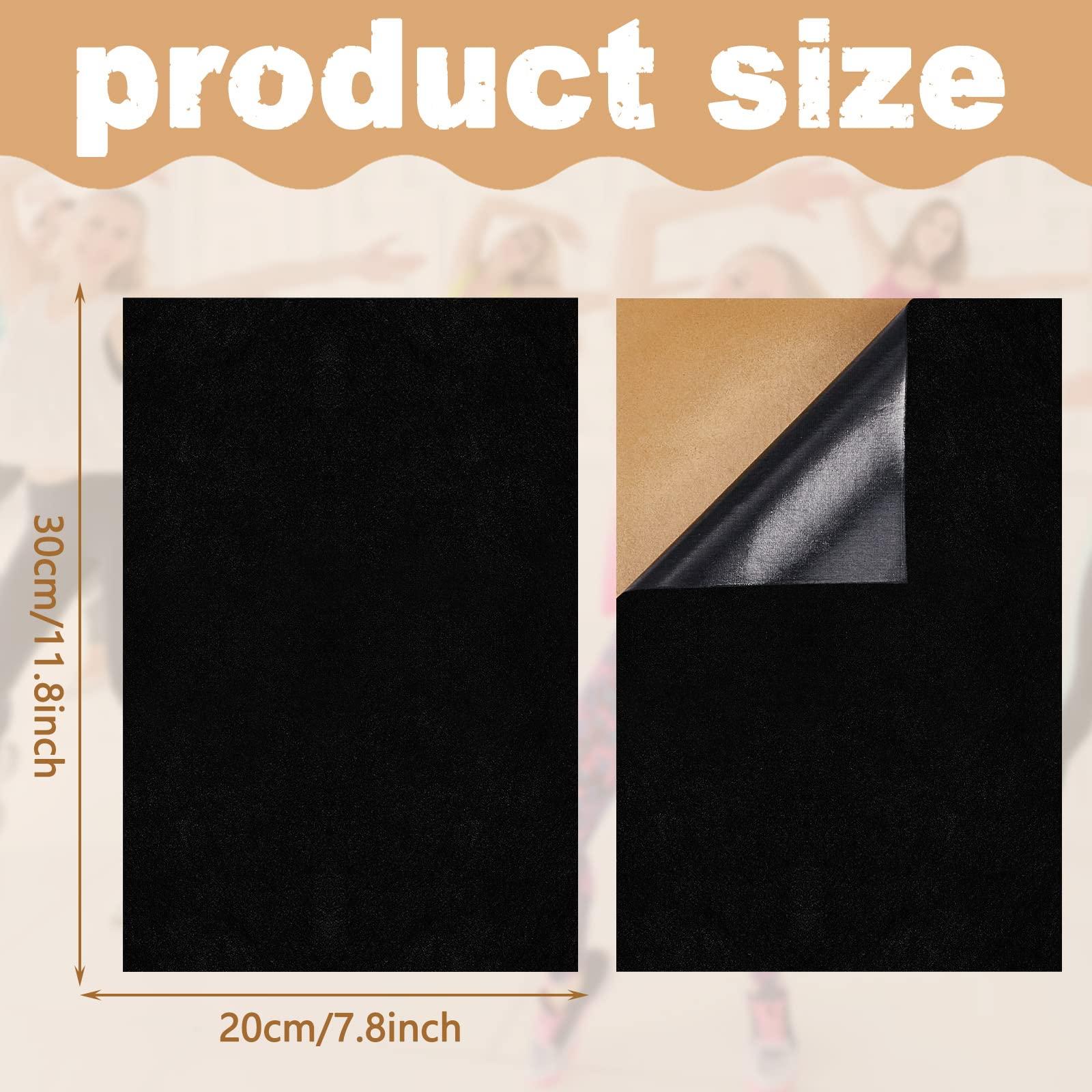 Dunzy Dunzy 5 Pcs Stick on Self Adhesive Suede Soles for Dance Shoes 8.6 x 11.8 Inch Non Slip High Heeled Shoe Protector, Artificial Leather Sheets Friction Reducing Dance Sole Suede Shoe Sole Pads (Black)