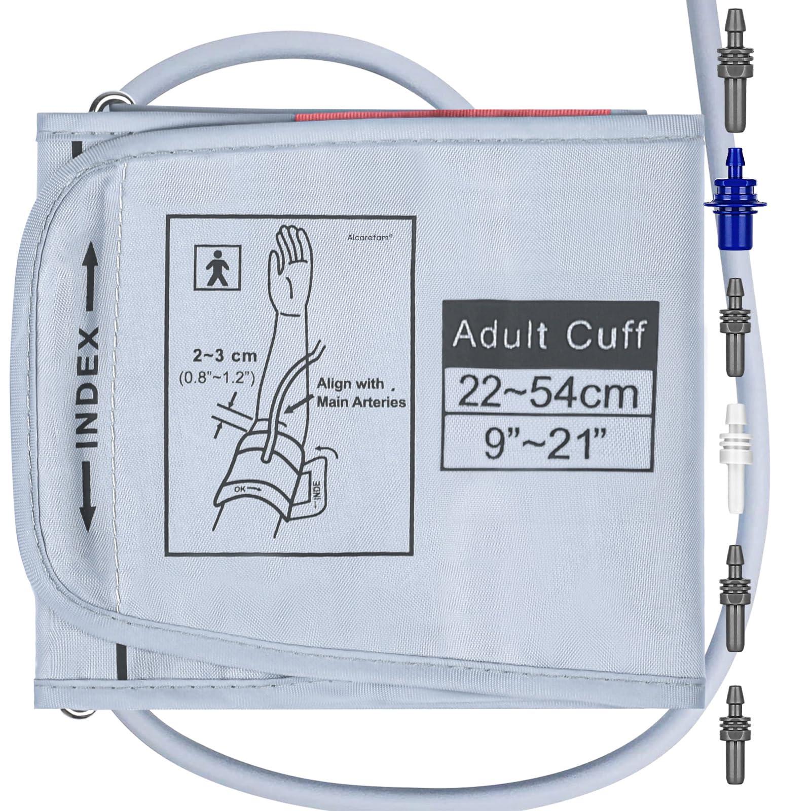 Alcarefam Alcarefam Extra Large Blood Pressure Cuff, 9-21 (22-54CM) XL Cuff Compatible with Omron BP Monitor, Replacement X-Large Cuff for Adult Big ARM, with 6 Connectors