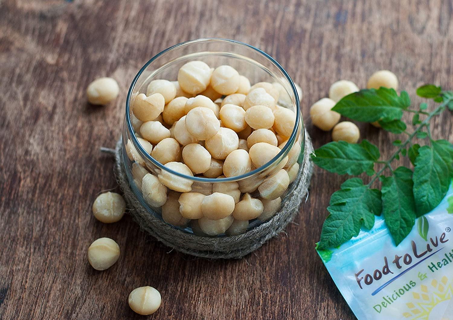Food to Live Food to Live Organic Whole Macadamia Nuts, 12 Pounds Non-GMO, Raw, Shelled, Unsalted, Kosher, Vegan, Bulk. Keto Snack. Buttery Flavor. Good Source of Fiber, Healthy Fats. Perfect for Desserts.