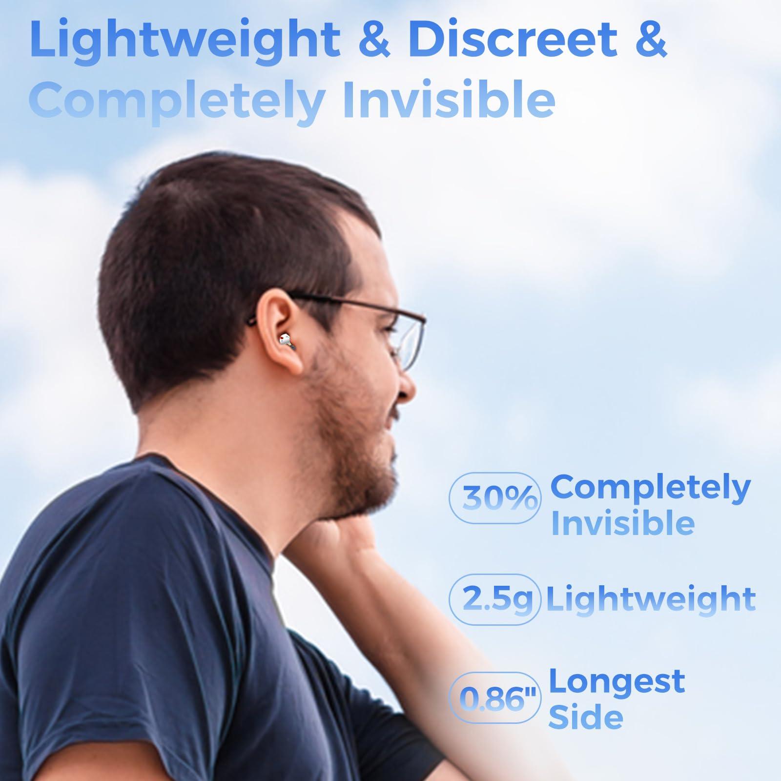 LINNER LINNER Saturn OTC Hearing Aids for Senior & Adult, Rechargeable Hearing Amplifiers with Comfort Design, Noise Cancellation for Aid & Assist Hearing, Discreet & Nearly Invisible In-Ear Device(White)