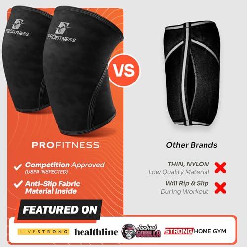 ProFitness ProFitness Knee Sleeve Weightlifting - Knee Brace for Men Workout Support for Working belt weightlifting Out, belt for weightlifting Squats, Weight Lifting, Functional Fitness (Black/Black, Medium)