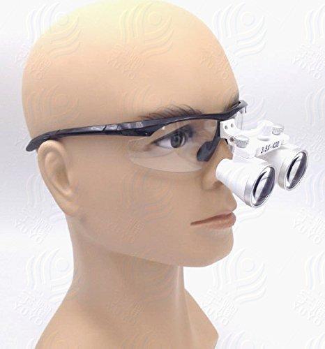 NSKR Working Distance Binocular Loupes Optical Glass with Head Light Lamp 3.5 x 420mm