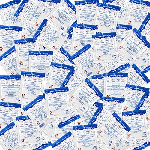 Urgent First Aid Case of 125 Instant Cold Packs, 5" x 6" (4" x 5" Cold Area) - Disposable Cold Compresses - No pre-Chilling Required for Quick, Effective First aid Treatment & Relief of Aches, Pains, Bumps & Bruises