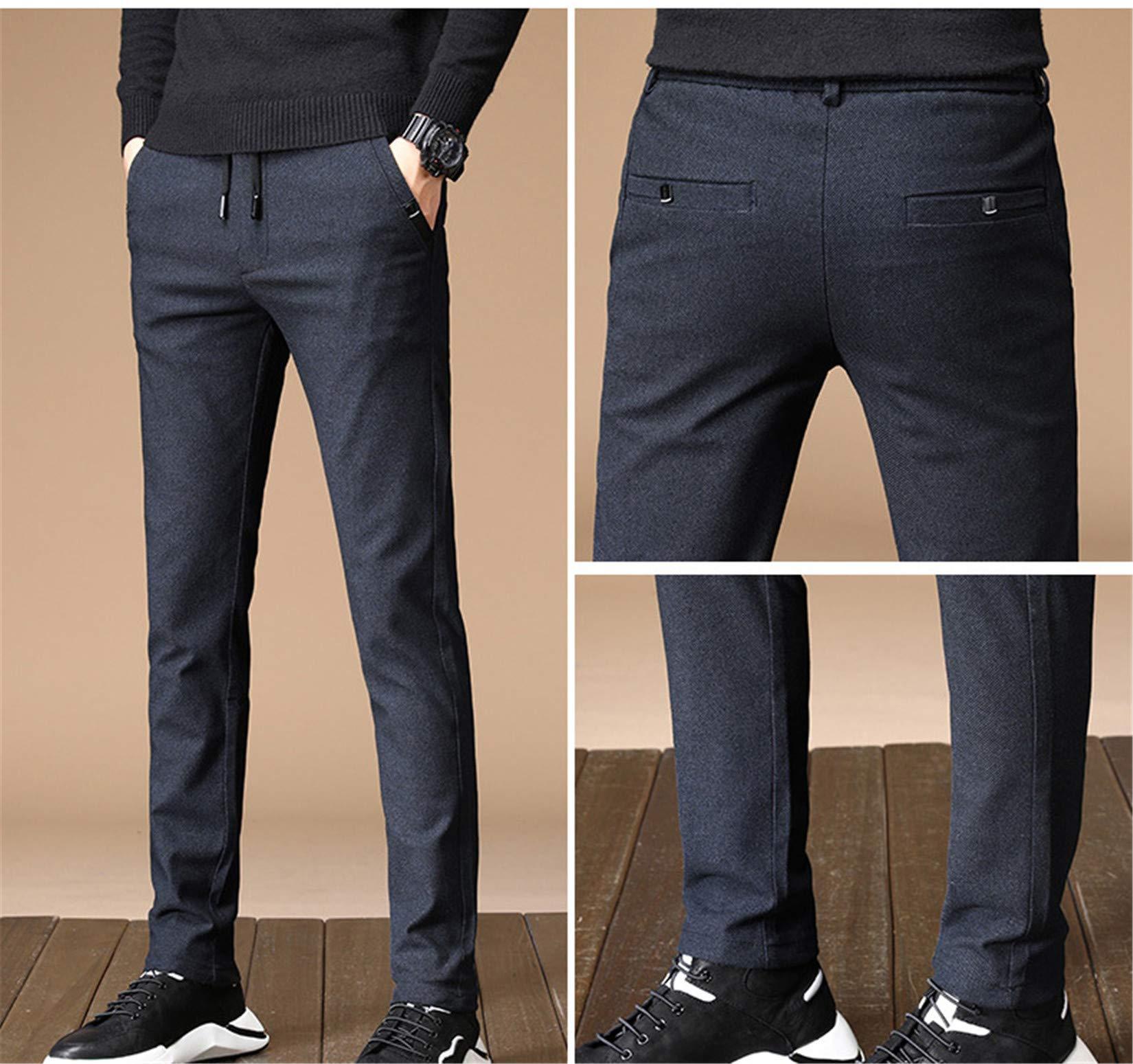 Generic Andongnywell Men\'s Elastic Waist Drawstring Pants for Sport Exercise Travel Stretchy straight Trousers with Pockets (Blue2,34)