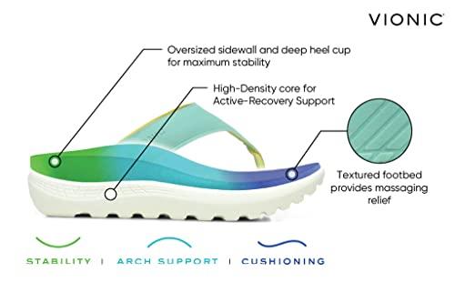 Vionic Vionic All Gender Blissful Restore Recovery Sandal- Supportive Toe-Post Flip Flops That Include Three-Zone Comfort with Orthotic Insole Arch Support,Women and Men Red/Vapor 5 Medium