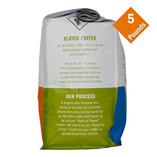 Klatch Coffee, Inc. Klatch Coffee Organic Decaf Espresso Medium-Dark Roast, 5 Pounds, Whole Bean