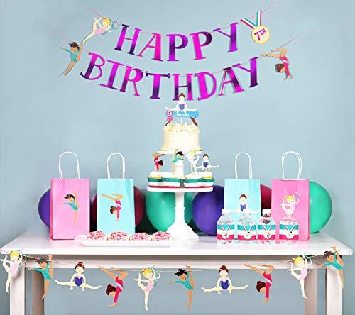 Merrilulu Gymnastics - Custom Name Cake Topper | Gymnastics Birthday Party Decor | Gymnast Name Cake Topper | Gymnastics Custom Name Topper | Girls Birthday Party