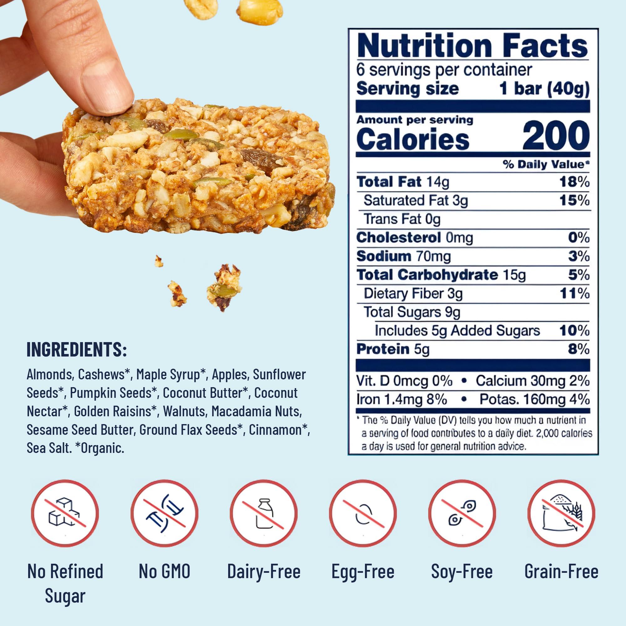 The YES Bar The YES Bar Apple Cinnamon Crisp – Plant Based Protein, Decadent Snack Bar – Vegan, Paleo, Gluten Free, Dairy Free, Low Sugar, Healthy Snack, Breakfast, Low Carb, Keto Friendly (Pack of 6)