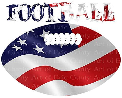 Art of Eric Gunty 1/2 Sheet - Patriotic Football Sports Birthday - D22002 - 2D Edible Cake/Cupcake Party Topper - D22002
