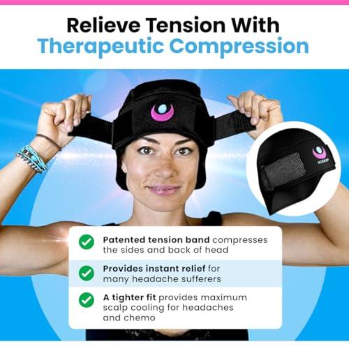 ICEKAP Icekap (2-Hour Cooling) Extra Strength Cold Cap, Adjustable Compression, Swappable Gel Packs. Class 1 Medical Device for Migraine, Scalp, Concussion Relief, Chemo. Comfortable Sizes & Machine Washable