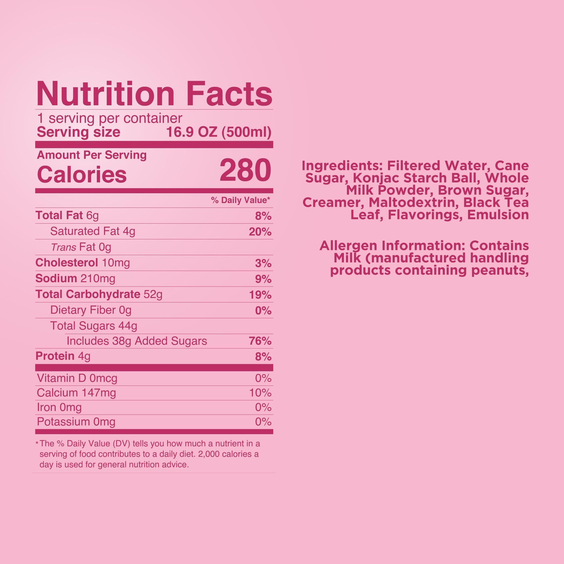 Jans Jans Boba Milk Tea Brown Sugar Flavor, Thick Sweet and Creamy Milk tea beverages with tapioca bubble boba, milky boba taiwanese tea 16.9 fl oz per can (Pack of 1)