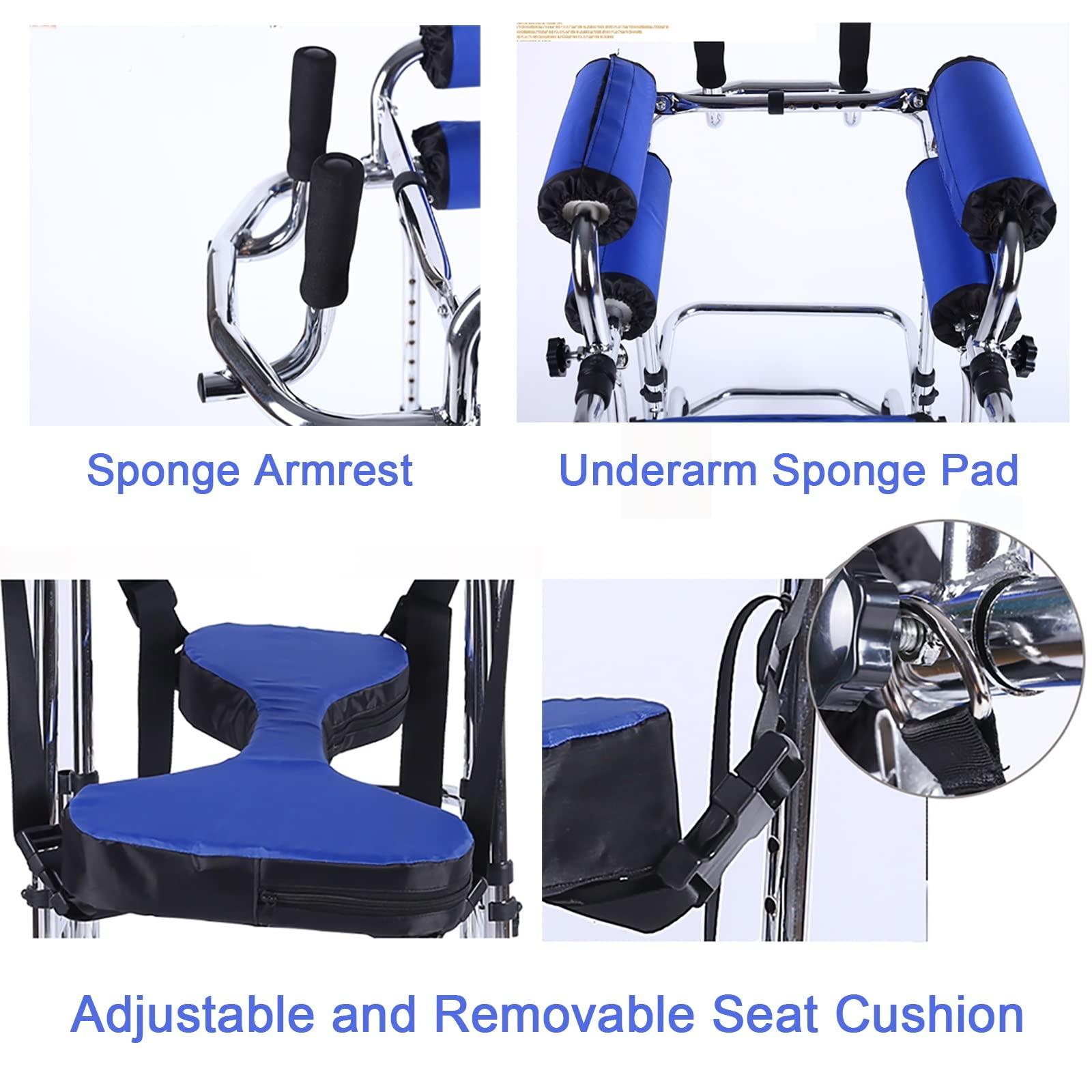 ZHDBMM Walkers for Seniors, Walker Children with Cerebral Palsy, Hemiplegia Stroke Rehabilitation Standing Frame Adult Walker Walking Aid for The Disabled ( Color : Men , Size : Height: 2.9~3.9ft )