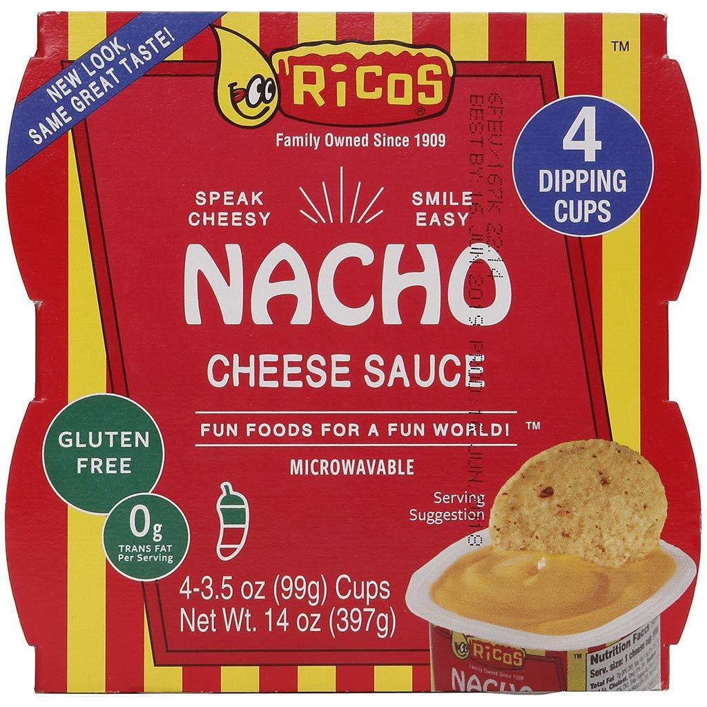 Ricos Ricos Nacho Cheese Sauce Portion Cup - (4-pack) 3.5oz Cups - Case - 12 Pack