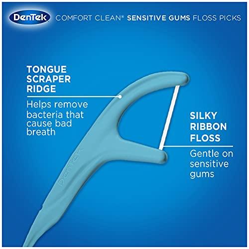 DenTek DenTek Comfort Clean Sensitive Gums Floss Picks, Soft & Silky Ribbon, 150 Count, 6 Pack
