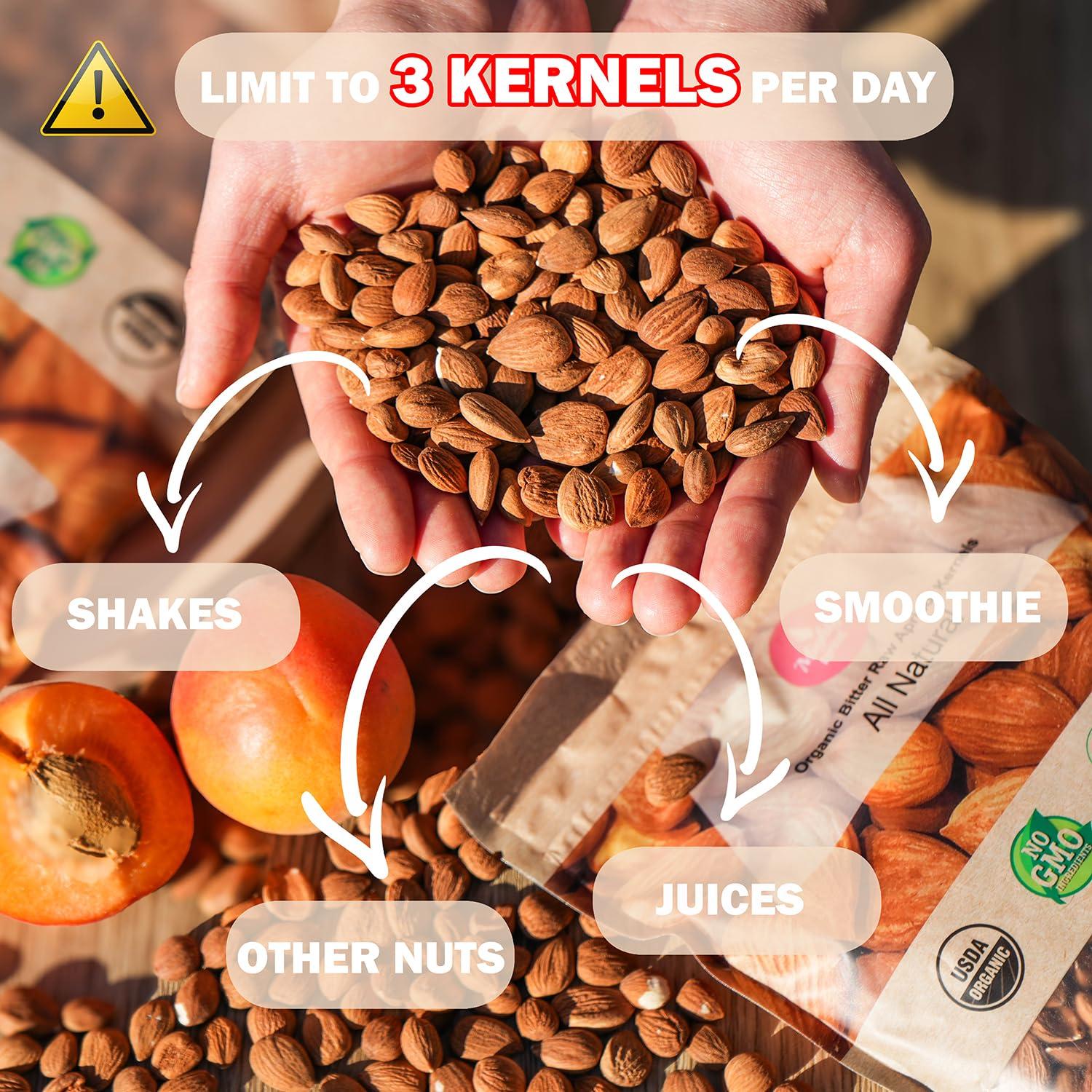 Mighty Apricot Mighty Apricot USDA Organic Bitter Apricot Kernels(1LB) 16oz, Natural Raw Bitter Apricot Seeds, Vegan, Non-GMO, Gluten Free, Great source of Vitamin B17 and B15