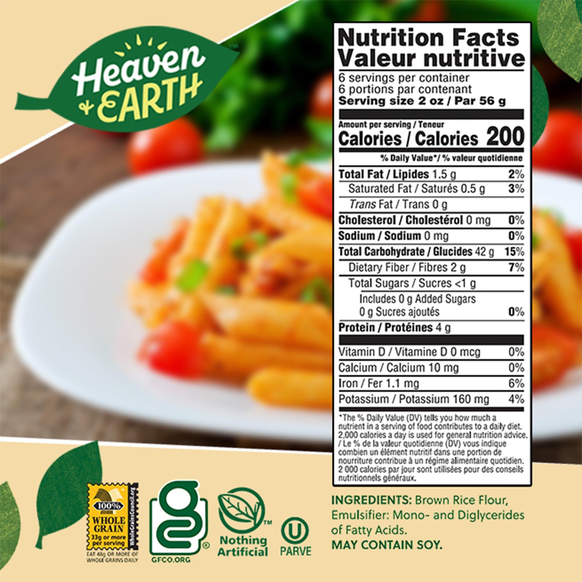 HEAVEN & EARTH Heaven & Earth Brown Rice Pasta, Gluten Free Penne, 12oz (3 Pack) | Whole Grain | Gluten Free Pasta | Amazing Texure - Tastes Like Regular Pasta