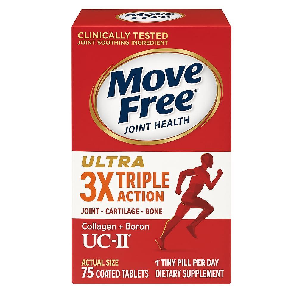 FrenchGlory Move-Free Ultra Triple Action Joint Supplement, 1-Pack of 75 Tablets