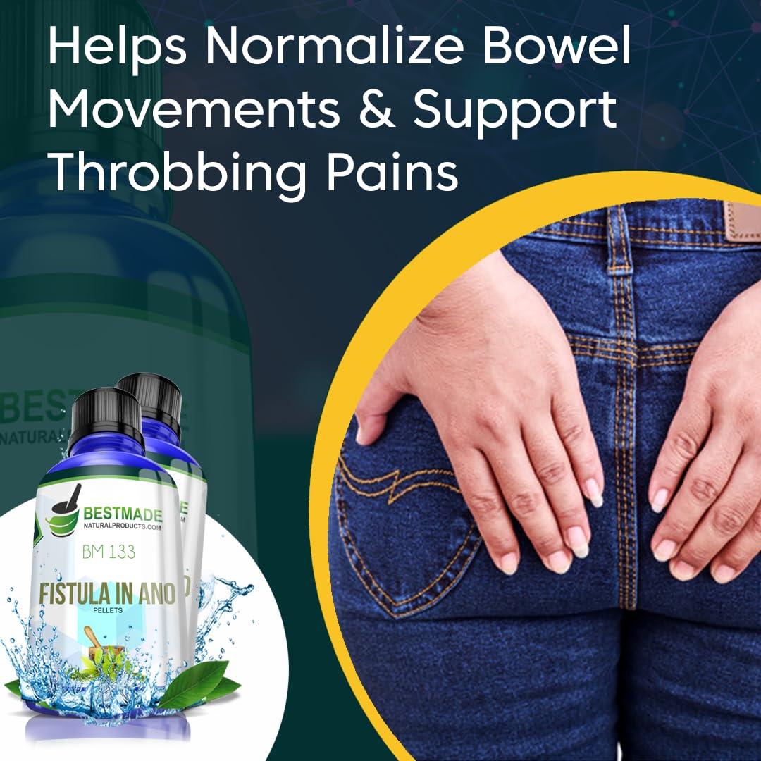 Bestmade Naturalproducts.com Fistula in Ano BM133 Pellets - Natural Remedy Discharge in Anus - Helps Normalize Bowel Movements & Relieve Throbbing Pains Drink with Water