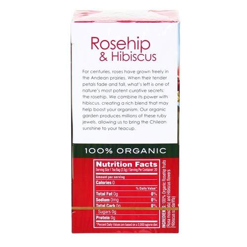 Garden of the Andes Garden of the Andes 100% Organic Herbal Tea, Rosehip and Hibiscus, 20-Count