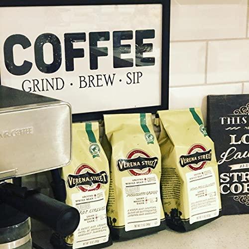 Verena Street Verena Street 11 Ounce Ground Coffee, Dark Roast, Nine Mile Sunset, Rainforest Alliance Certified Arabica Coffee