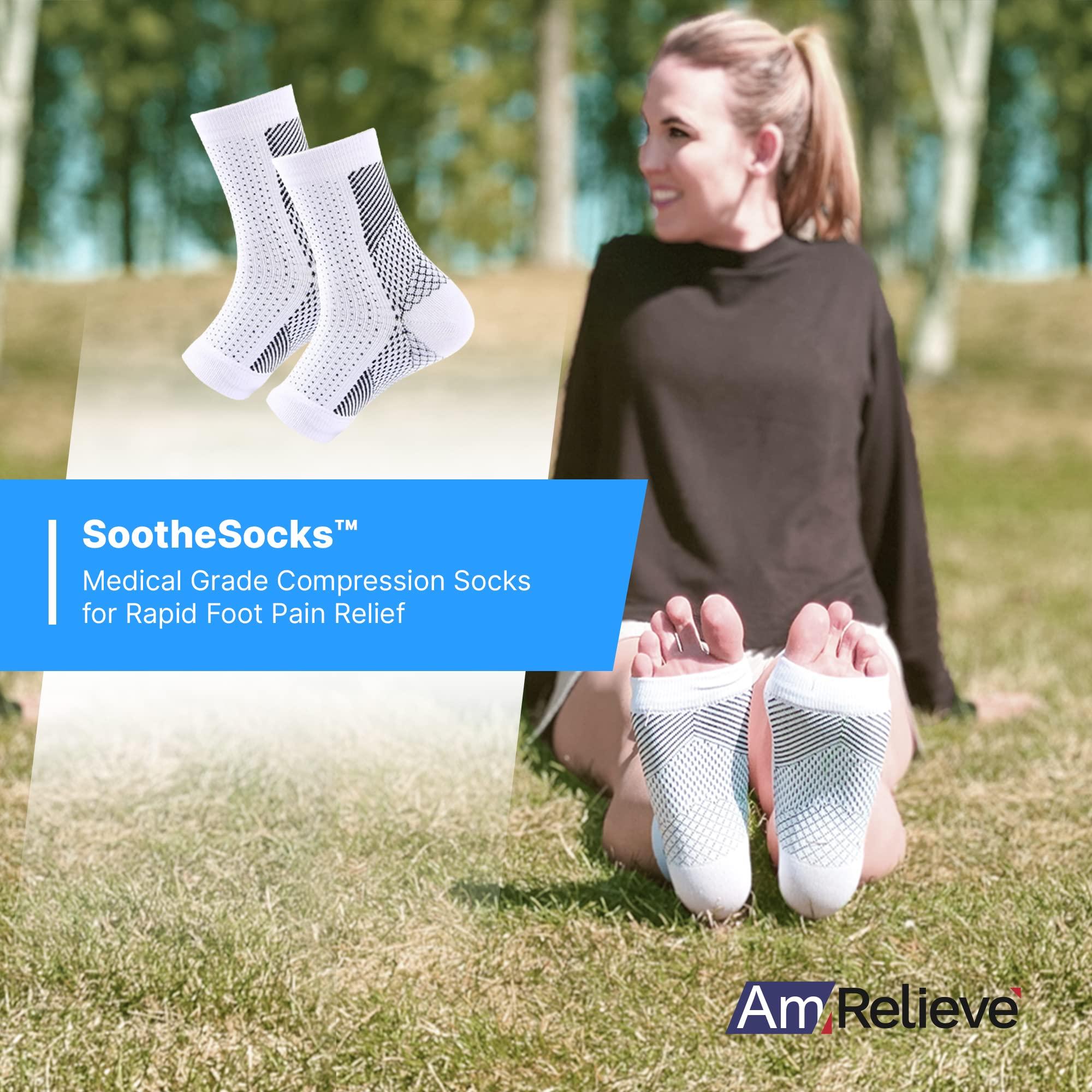AmRelieve AmRelieve Soothesocks Neuropathy Socks for Women and Men - Compression Socks for Diabetic Foot Pain, Plantar Fasciitis Relief, and Ankle Support