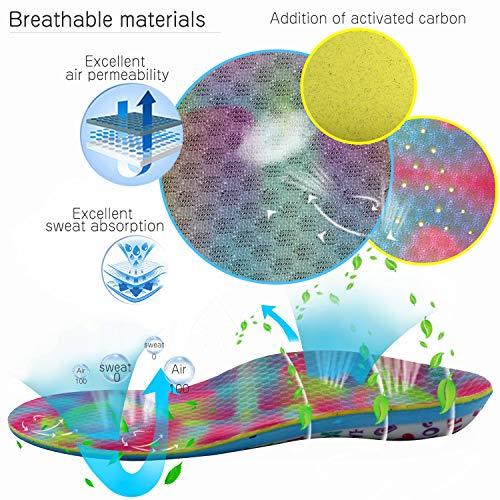 EVERHEALTH Kids Orthotic Insoles Arch Support Shoe Inserts for Flat Feet, Over-Pronation, Plantar Fasciitis, Foot Heel Pain Relief, Lightweight, Shock Absorbing and Breathable Insoles for Active Children