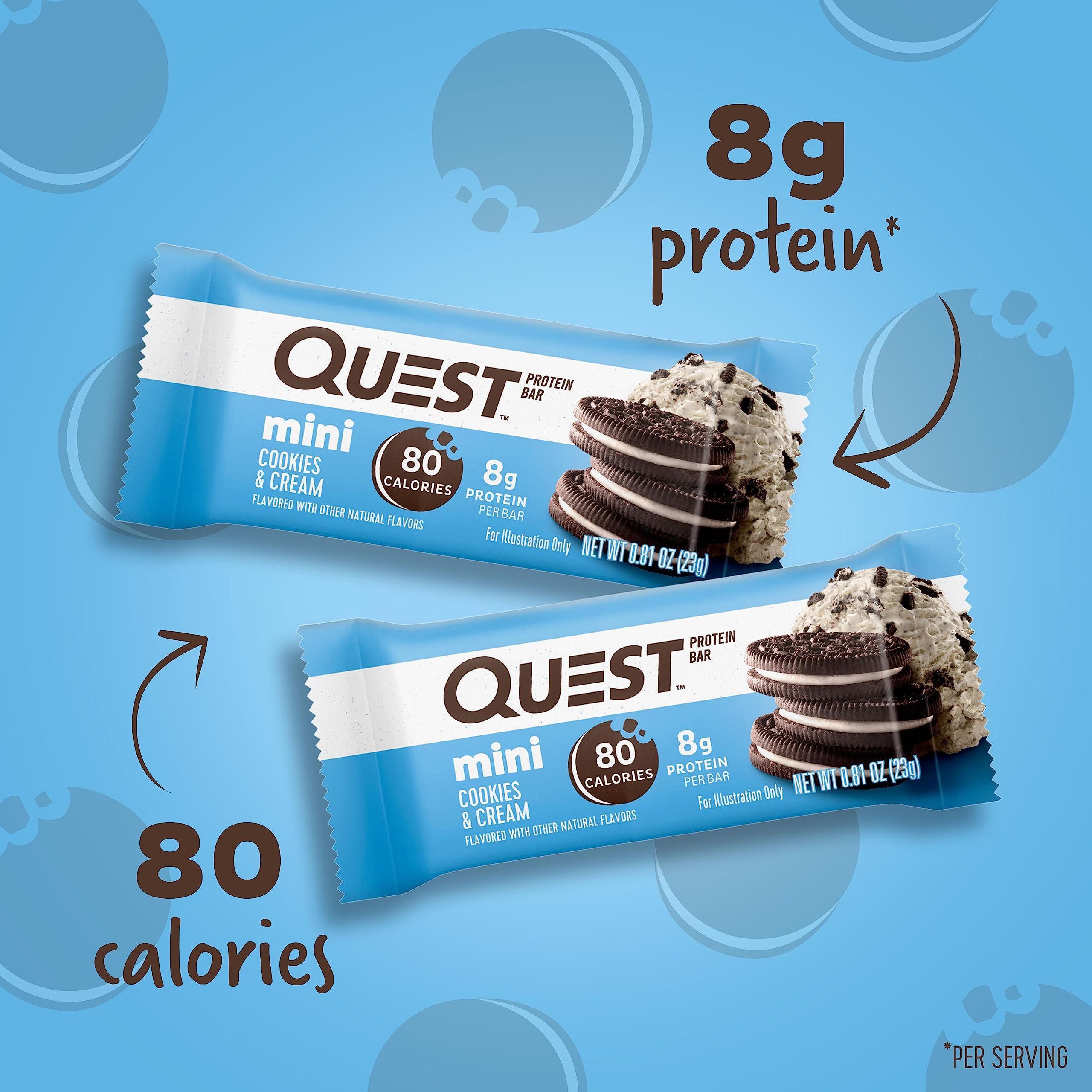 Quest Nutrition Quest Spicy Sweet Chili Tortilla Chips & Mini Cookies & Cream Protein Bars Bundle (12 Count, 14 Count)