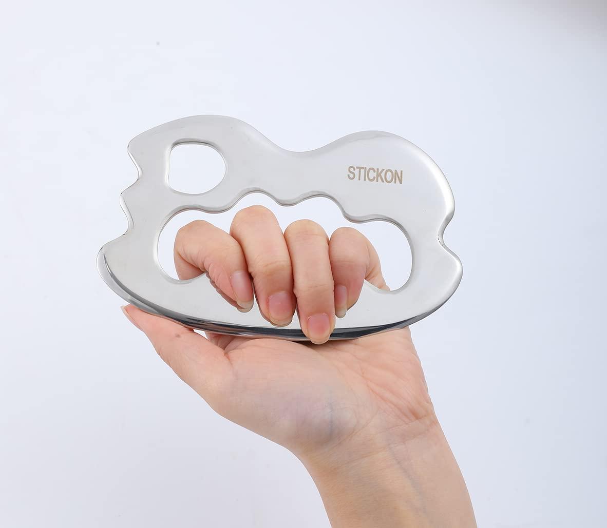 STICKON STICKON Stainless Steel Gua Sha Muscle Scraper Tools Set 3 in 1 Scraping Massage Tools for Physical Therapy, IASTM Tools Massage Scraper Kit, Soft Tissue Mobilization Tool (STICKON-38)