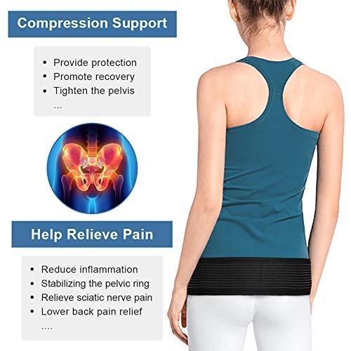 Yosoo Health Gear Sacroiliac Hip Belt for Women and Men, SI Joint Belt Support with Double-Layer Elastic Straps, Sacroiliac Support Belt for Sciatica, Pelvis, Lumbar, SI Joint Pain Relief