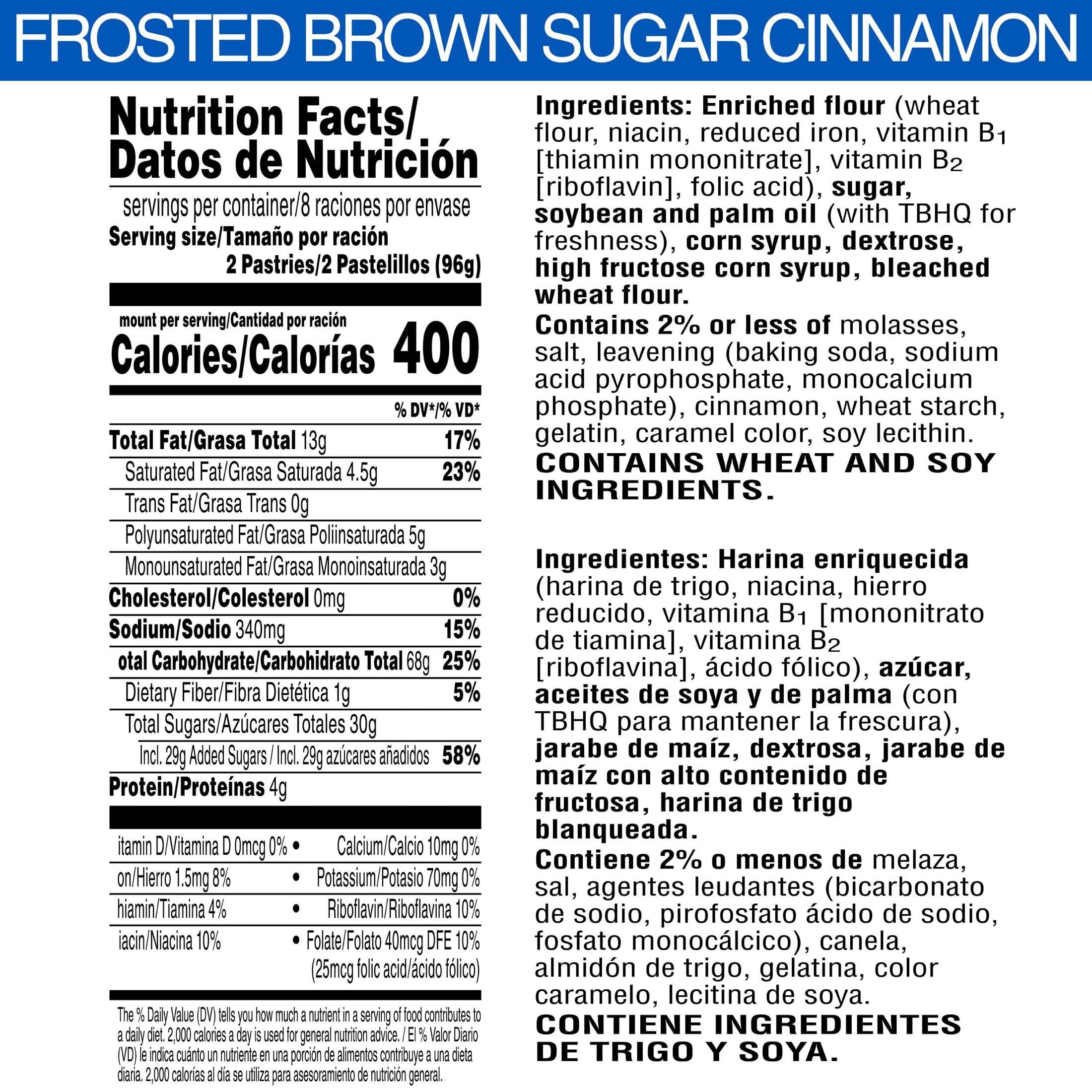 Pop-Tarts Pop-Tarts Toaster Pastries, Breakfast Foods, Kids Snacks, Frosted Brown Sugar Cinnamon, Value Pack (64 Pop-Tarts) (Pack of 2)