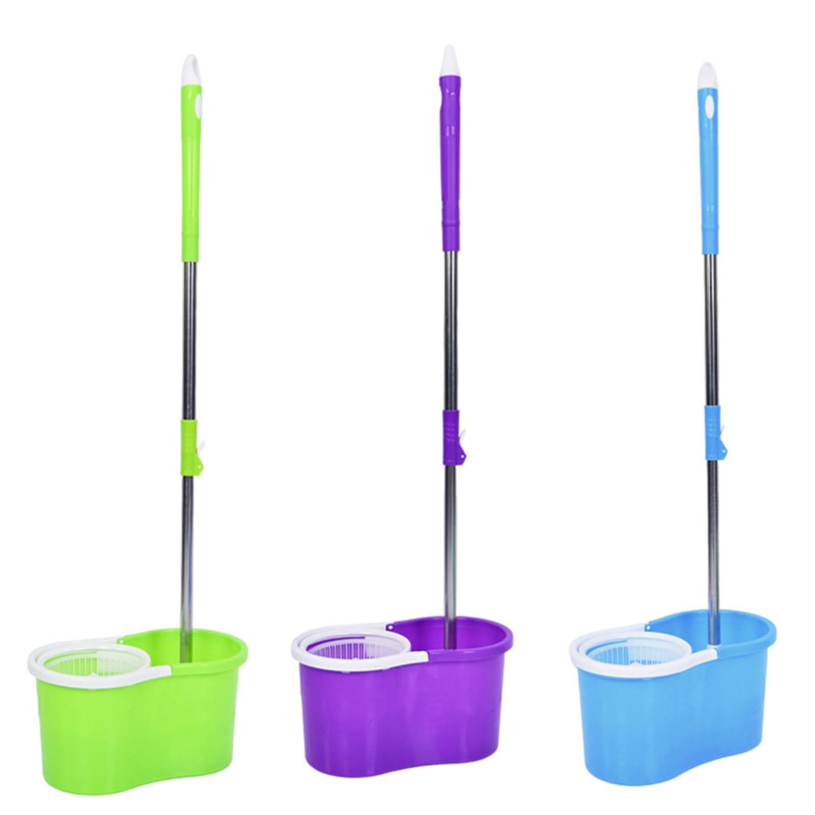 NIBHZ Spin Mop and Bucket with Wringer SetMop and Bucket Set for Floor Cleaning with 3 Mop RefillsTelescoping Mop Rod for Office and Home use,Blue