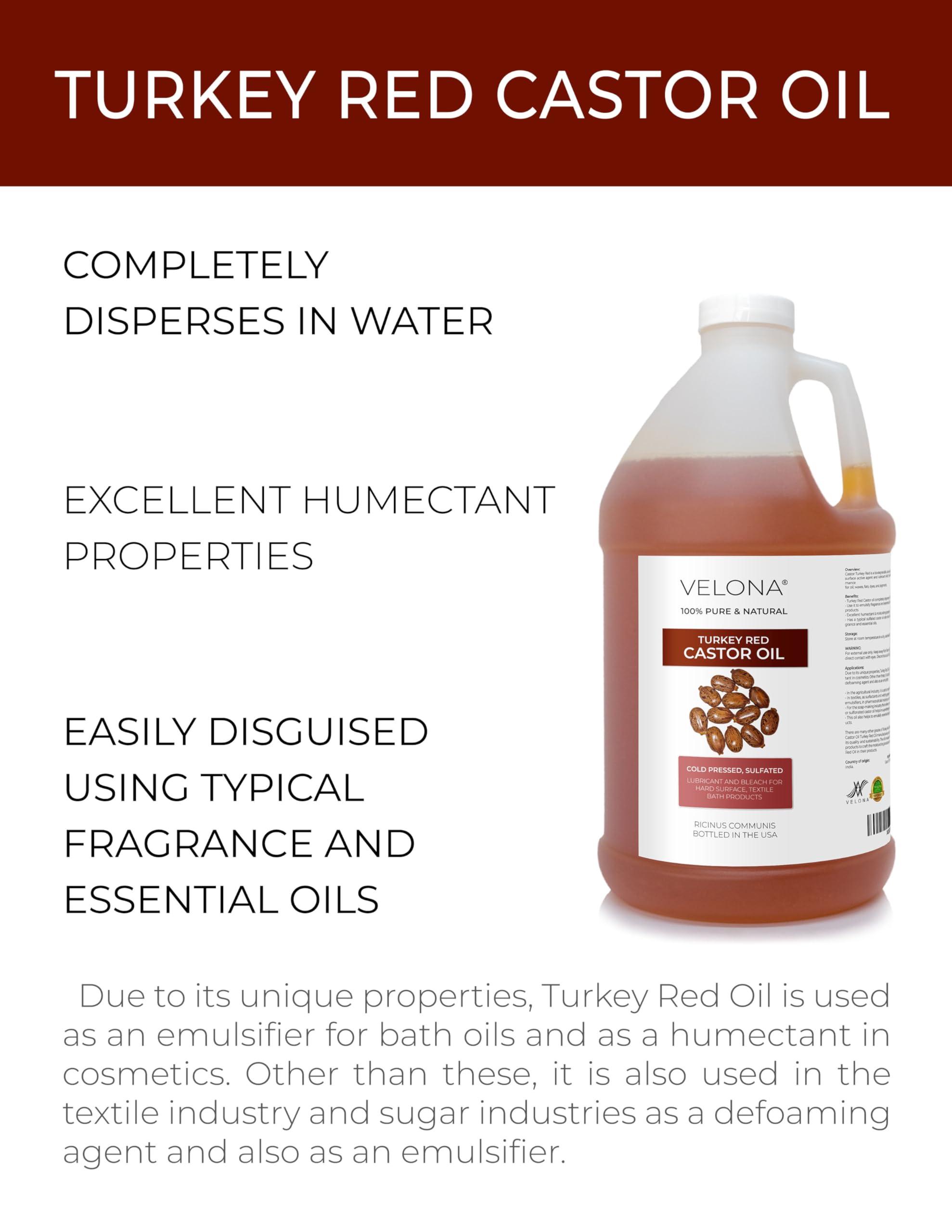 velona velona Castor Oil Turkey Red 64 oz | 100% Pure and Natural Carrier Oil | Cold Pressed | Hair, Body and Skin Care | Use Today - Enjoy Results
