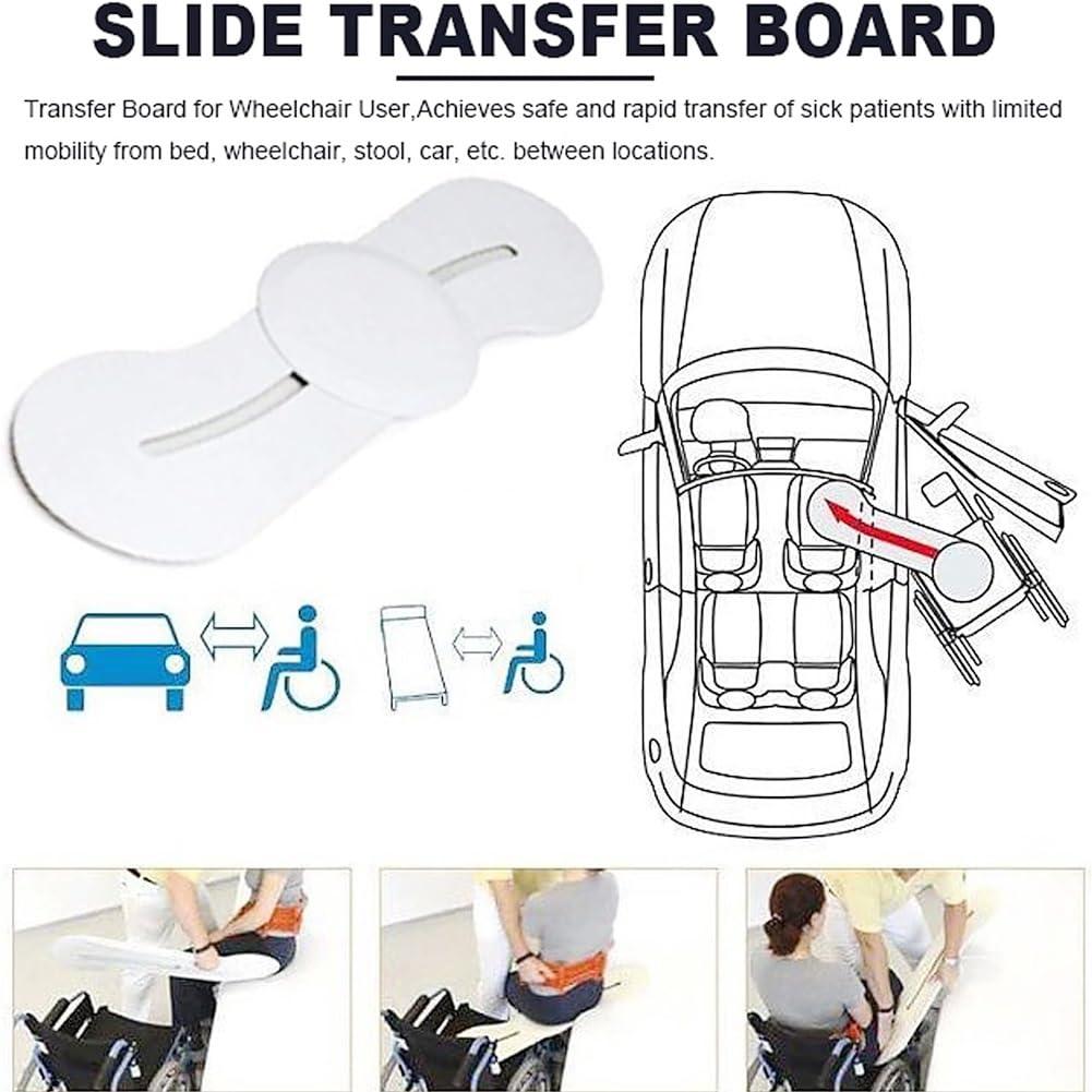 RAPPRG RAPPRG Slide Board for Wheelchair Transfer Board Disk for Wheelchair User Sliding Board to Wheelchair Transfer, Bed Transfer and Slide Board for Nursing Patient, Wheelchairs, Disabled
